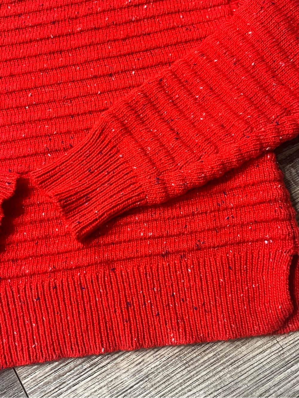 COURT & ROWE Red Ribbed Mock Neck Sweater Medium Ribbed Cozy Knit - Picture 3 of 8